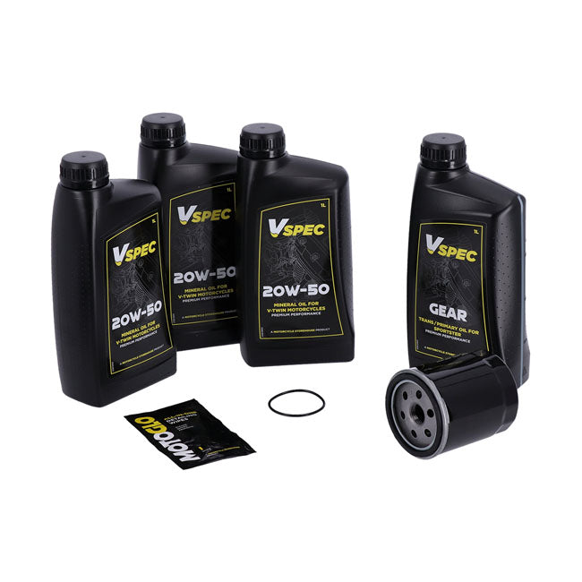 Kit De Servicio 'Big Oil'. Mineral. Filtro Negro Para Harley Davidson 86-03 XL Sportster