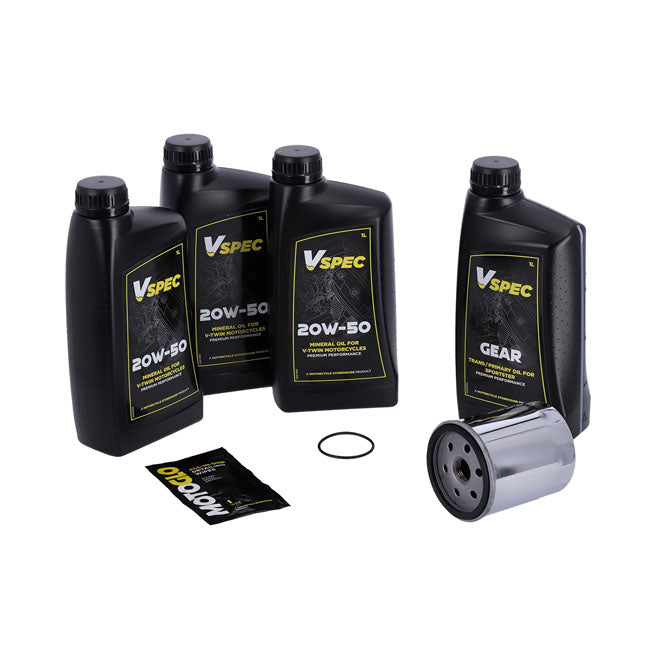 Kit De Servicio 'Big Oil'. Mineral. Filtro De Cromo Para Harley Davidson 86-03 XL Sportster