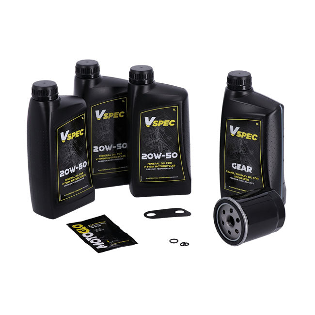 Big Oil Service Kit. Black Mineral Filter for Harley-Davidson 04-20 XL Sportster