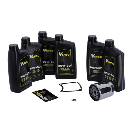 Kit cambi olio "grande olio". Minerale. Filtro Chrome per Harley Davidson 99-06 FLT/Touring