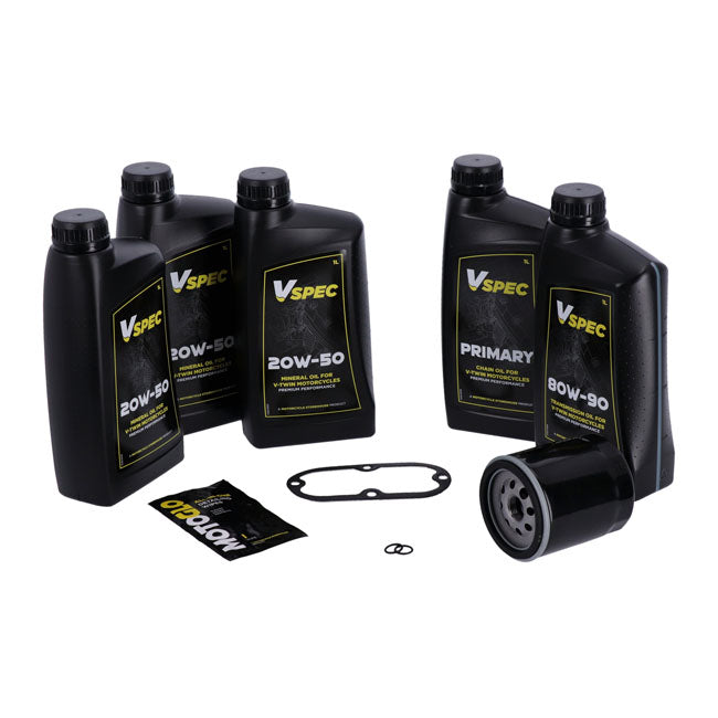 Big Oil Oil Change Kit. Mineral. Black Filter. For Harley-Davidson Dyna and Softail.