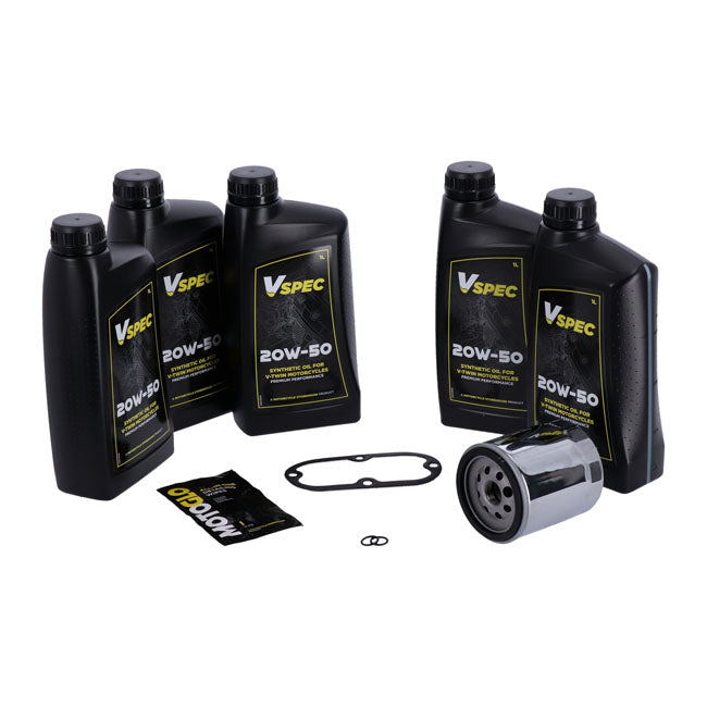 Kit Cambio Aceite 'Big Oil'. Totalmente Sintético. Filtro Cromado Para Harley Davidson 99-06 Softail; 99-05 Dyna