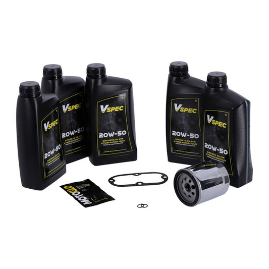 Kit change oil 'big oil'. Totally synthetic. Chrome filter for Harley Davidson 99-06 softl; 99-05 Dyna