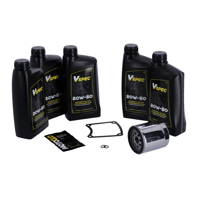 Kit Cambio Aceite 'Big Oil'. Totalmente Sintético. Filtro Cromado Para Harley Davidson 99-06 FLT/Touring