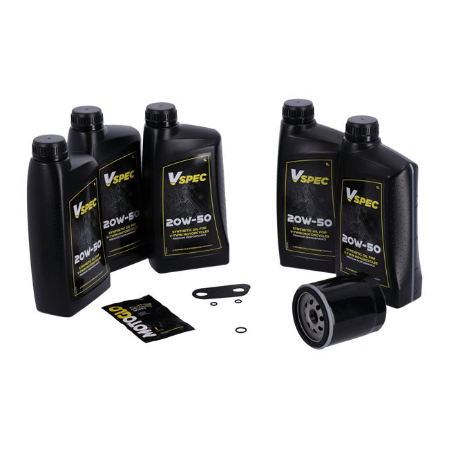 Kit Cambio Aceite 'Big Oil'. Totalmente Sintético. Filtro Negro Para Harley Davidson 04-20 XL Sportster