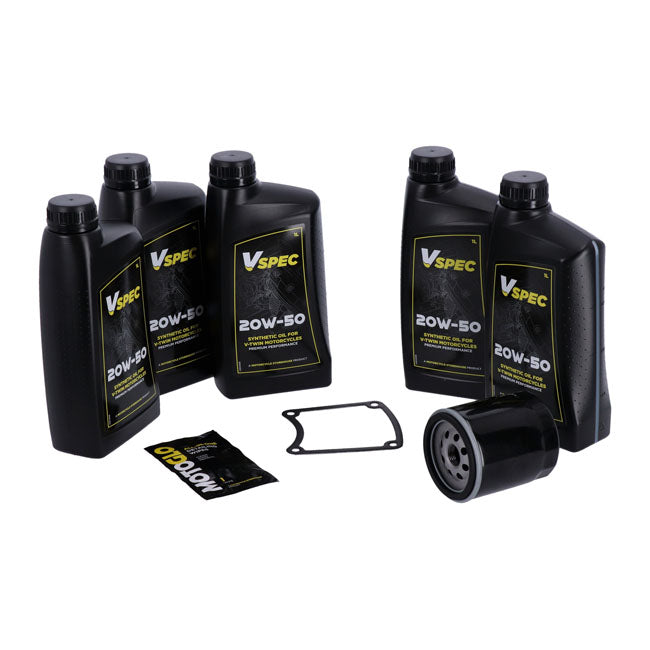 Big Oil Ölwechsel-Kit. Vollsynthetisch. Schwarzer Filter. Für Harley-Davidson 87-94 FXR.