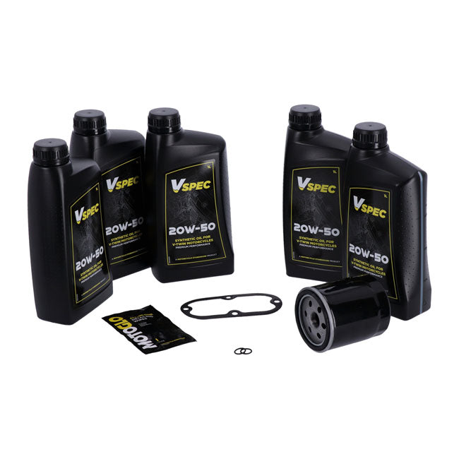 Kit Cambio De Aceite 'Big Oil'. Totalmente Sintético. Filtro Negro Para Harley Davidson 84-98 Evo Softail
