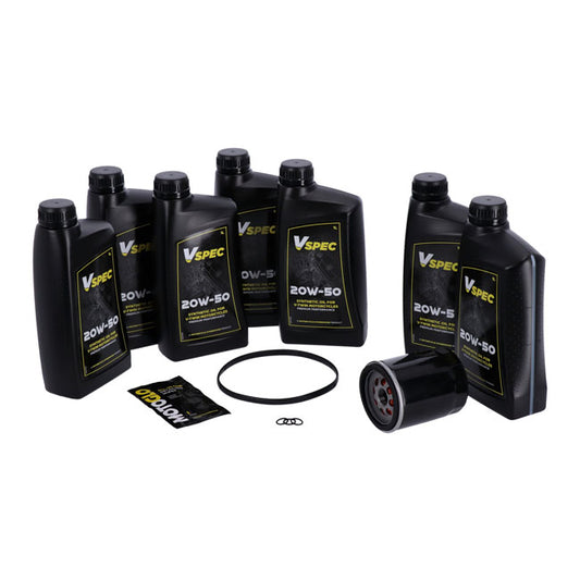 Kit cambi olio "grande olio". Totalmente sintetico. Filtro nero per Harley Davidson Touring, Trike