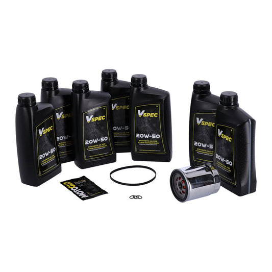 Kit Oil Change 'Big Oil'. Totally synthetic. Chrome Filter for Harley Davidson 18-23 Softail