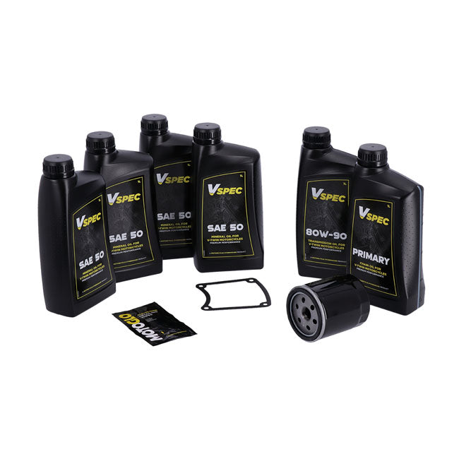 Big Oil Service Kit. Mineral SAE50. Black Filter for Harley-Davidson 85-86 FXR