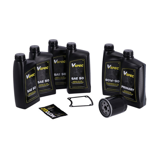 Kit De Servicio Big Oil. Mineral SAE50. Filtro Negro Para Harley Davidson 85-86 FXR