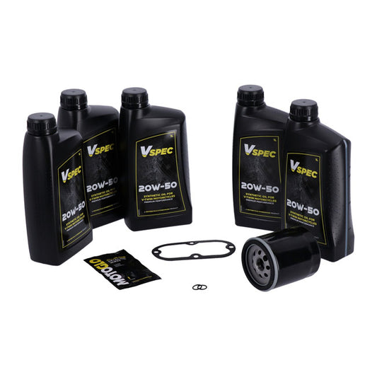 Kit cambi olio "grande olio". Totalmente sintetico. Filtro nero per Harley Davidson 99-06 Softail; 99-05 Dyna