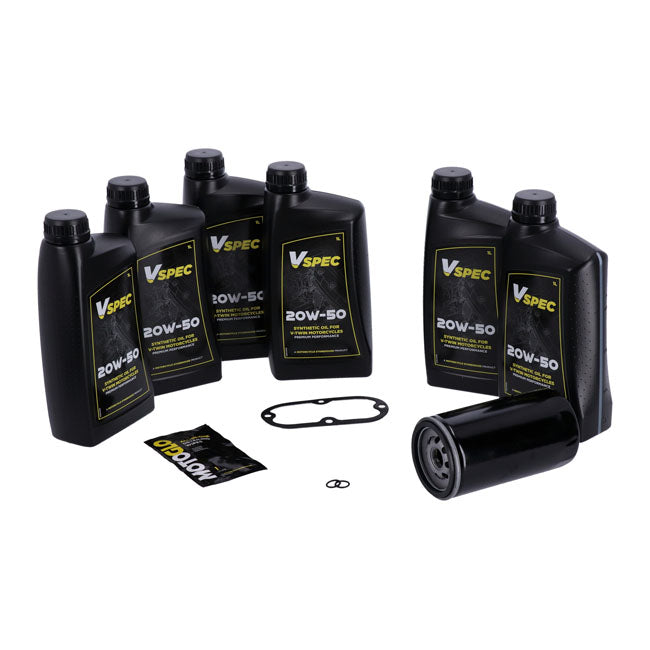 Kit Cambio Aceite 'Big Oil'. Totalmente sintético. Filtro Negro Para Harley Davidson Dyna