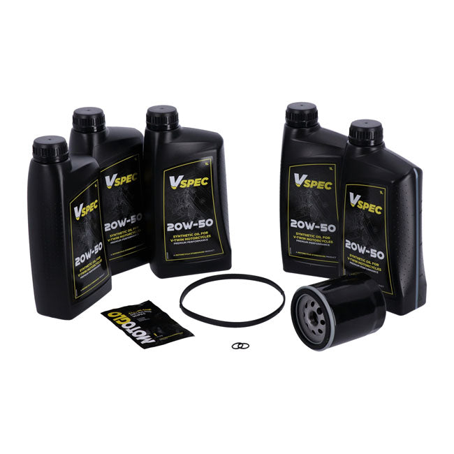 Kit Cambio Aceite 'Big Oil'. Totalmente Sintético. Filtro Negro Para Harley Davidson 07-17 Softail; 06-17 Dyna