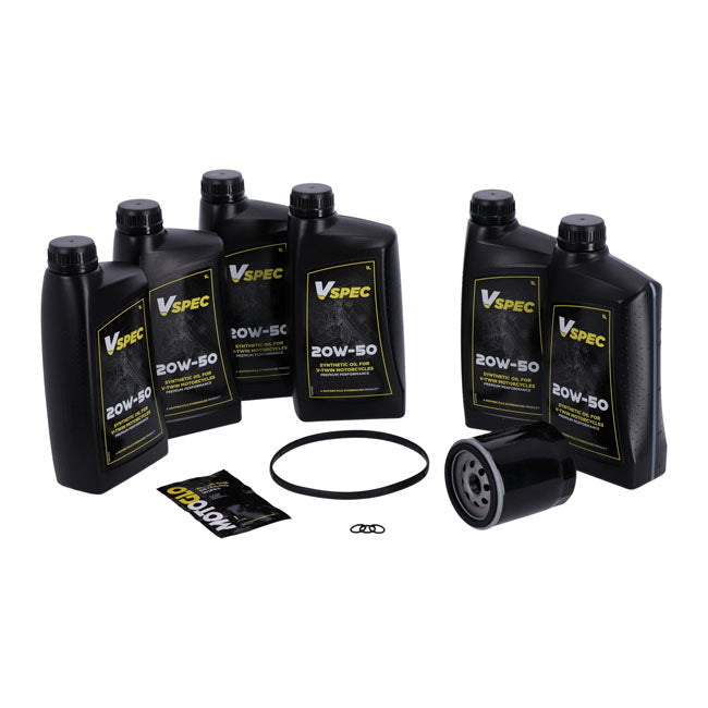 Big Oil Oil Change Kit. Fully Synthetic. Black Filter. For Harley-Davidson 07-16 FLT/Touring; 09-16 Trike.