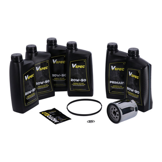 Kit cambi olio "grande olio". Minerale. Filtro Chrome per Harley Davidson 07-16 FLT/Touring; 09-16 Trike