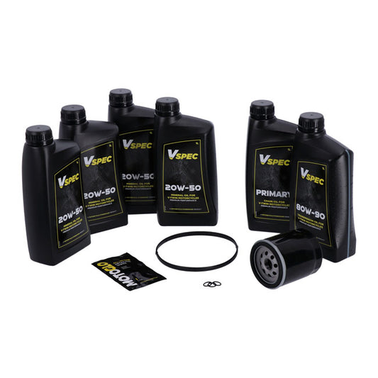 Kit cambi olio "grande olio". Minerale. Filtro nero per Harley Davidson 07-16 FLT/Touring; 09-16 Trike