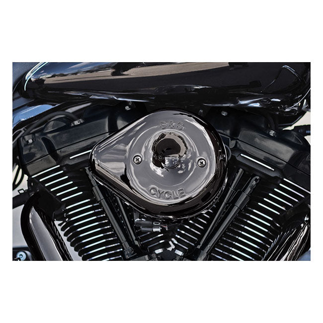 S&amp;S Stealth Teardrop Air Filter Kit. Lava Chrome for Harley-Davidson