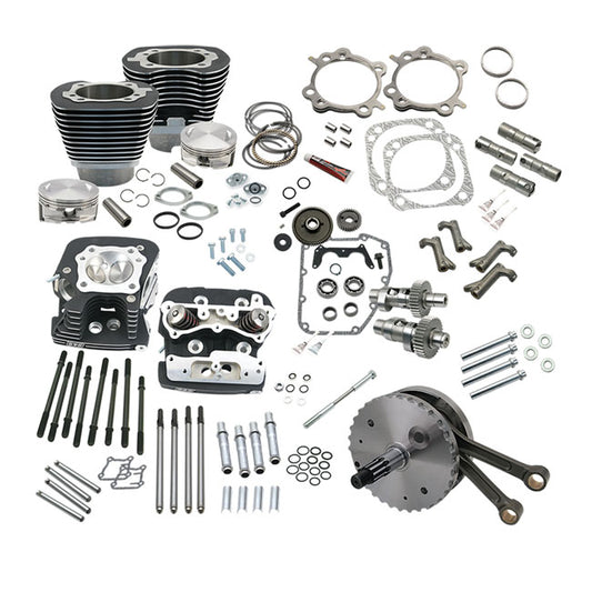 S&S, Kit De Configuración En Caliente Para Touring De 124" Con Cabezas, Twin Cam, Negro Para Harley Davidson