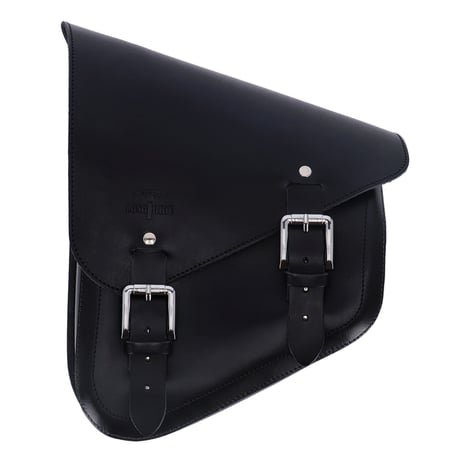 Alforja Longride cuero negro liso para Harley Davidson