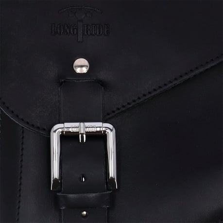 Alforja Longride cuero negro liso para Harley Davidson