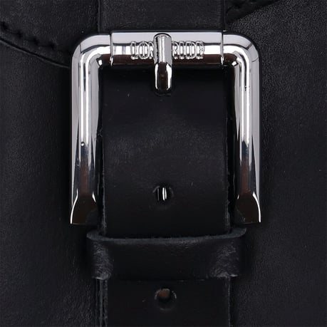 Alforja Longride cuero negro liso para Harley Davidson