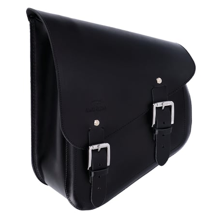 Bolsa para basculante Longride. Cuero negro liso