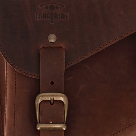 Alforja Longride cuero marrón liso para Harley Davidso