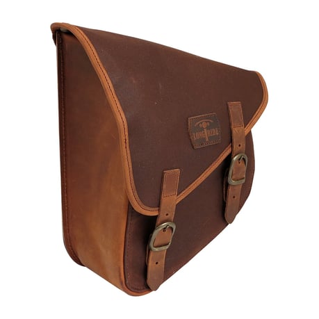 Bolsa para basculante Longride. Algodón encerado marrón