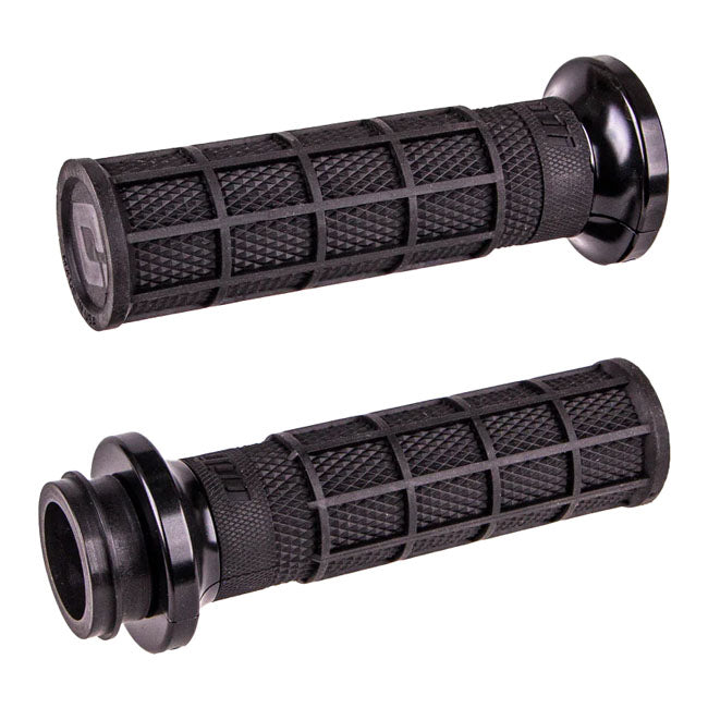 Hart-Luck TBW Vollschwarze Waffel-Brustgriffe mit Lock-On-Lenker für Harley Davidson V-Twin