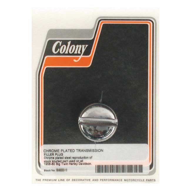 Colony Transmission Filler Cap. Round Slotted OEM for Harley-Davidson