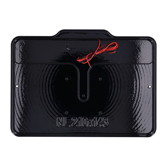 DMP, Kennzeichenrahmen mit Licht 5.0 NL BE. Schwarzglänzend für Harley-Davidson