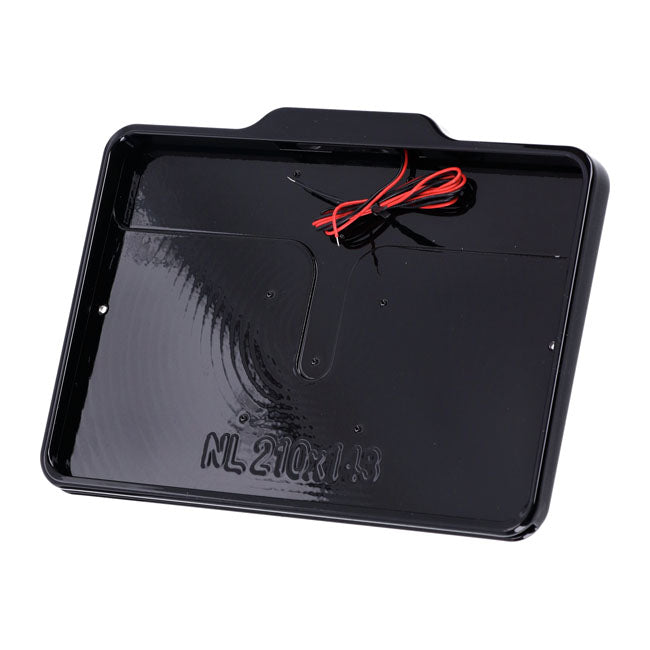 DMP, Kennzeichenrahmen mit Licht 5.0 NL BE. Schwarzglänzend für Harley-Davidson