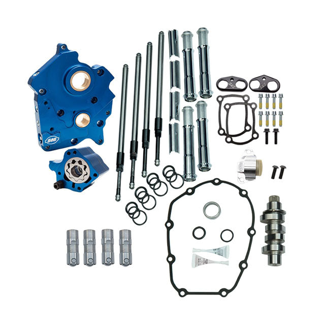 S&amp;S M8 Camshaft Kit - Chain Drive, Water Cooled. Chrome PC for Harley Davidson