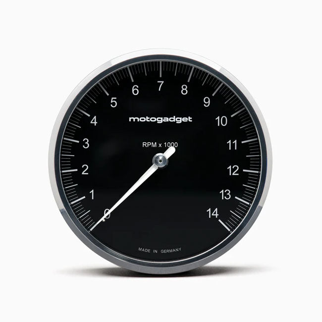 Motogadget, Chronoclassic 2 „Tacho Face“-Tachometer. 14.000 U/min. Pol. B für Harley Davidson