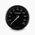 Motogadget, Chronoclassic 2 „Speedo Face“-Tachometer. Schwarze Motorrad-Lünette.