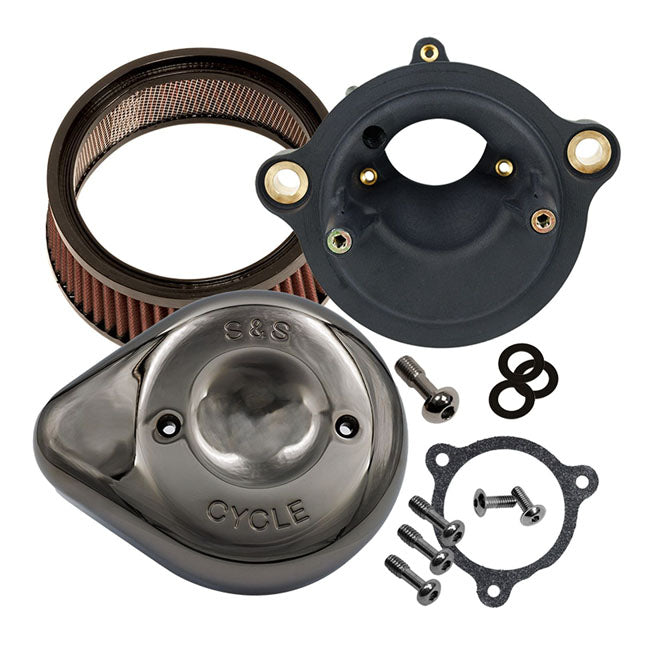 S&amp;S Stealth-Luftfilter-Kit mit Lava Chrome Teardrop für Harley Davidson