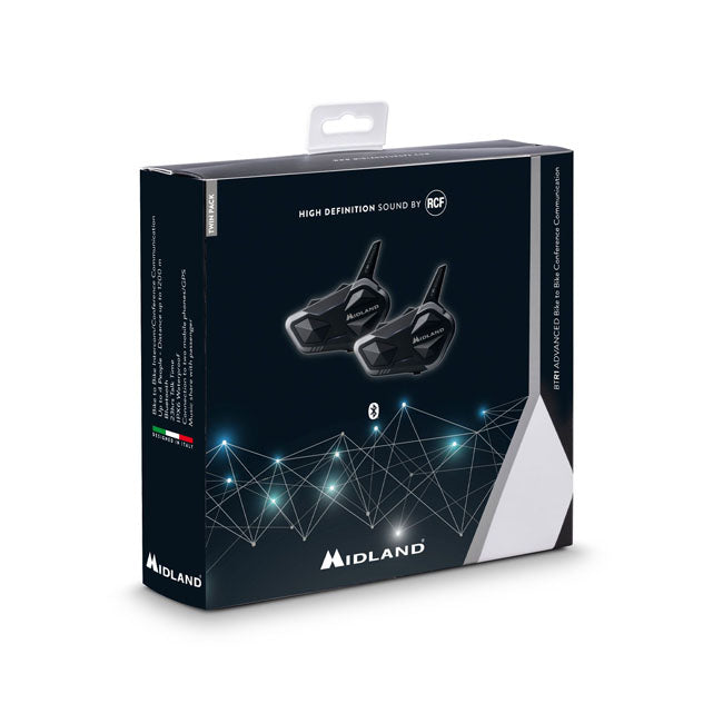 Intercomunicador Midland BTR1 Advanced Gemelo Para Cascos Moto