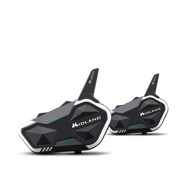 Intercomunicador Bluetoot Midland R1 Mesh - Paquete Doble Para Cascos Moto