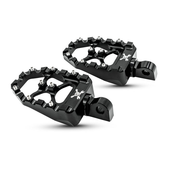 Burly MX Evolution Fußrasten. Schwarz für Harley-Davidson