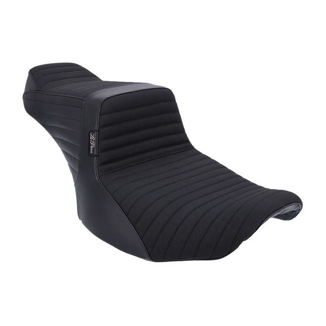 Le Pera, Pleated Two-Up Seat with Gripp Tail, Black for Harley-Davidson