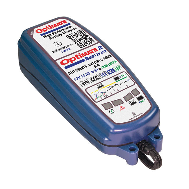 Cargador de baterías Optimate 2 Duo 12V Bronce TM-550 para moto