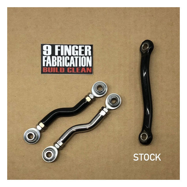 9Finger Fabrication, M8 Mid Control Brake Rod. Black for Harley Davidson