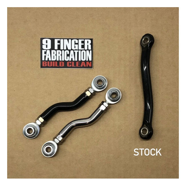 9Finger Fabrication, M8 Mid Control Brake Rod. Polished for Harley Davidson