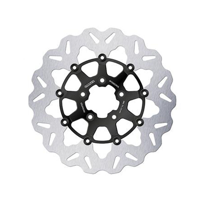 Galfer Wavy Floating Brake Disc, Black/Gloss, 300 x 5 mm for Harley-Davidson