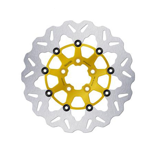 Galfer Brake Disc. Wavy. Floating. Gold. 300 x 5 mm for Harley-Davidson 08-24 Touring