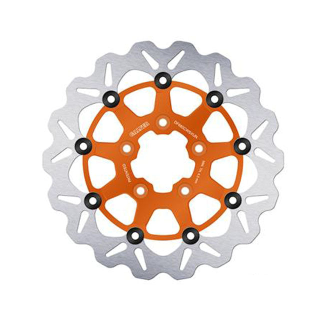 Galfer Brake Disc. Wavy. Floating. Orange. 330 x 5 mm for Harley-Davidson