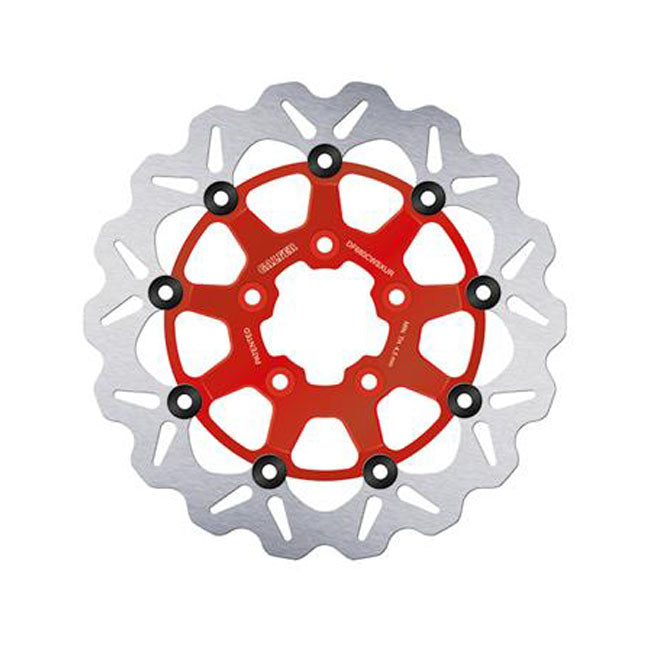 Galfer Brake Disc. Wavy. Floating. Red. 330 x 5 mm for Harley-Davidson