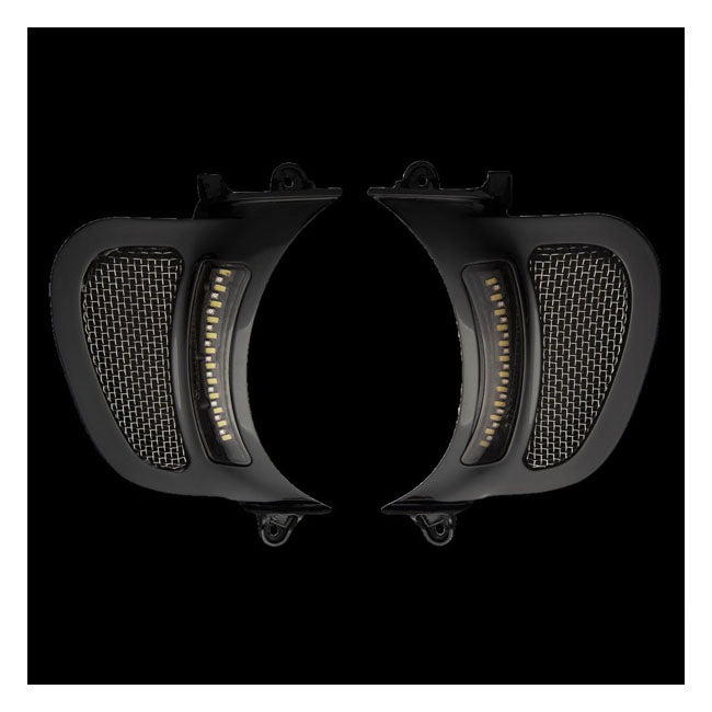 Custom Dynamics LED-Entlüftungseinsätze für Road Glide V2. Schwarz für Harley-Davidson