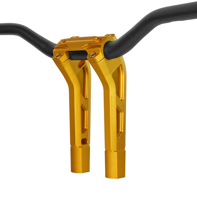 PM 1-1/4" und 9" Phatbar Riser Kit. Gold Ops für Harley Davidson
